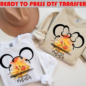 Lion King Hakuna Matata Simba DTF Transfer, projekt Retro Park Trip (gotowy do druku)