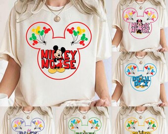 Mickey Ears DTF Transfer Ready to Press, Disney Balloons Movie DTF, Mickey Minnie Family Trip Shirt Transfer, Disney Vacation Heat Design
