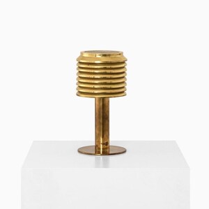 Midcentury Tischlampe aus Messing Skandinavisch Nordic Vintage Mini Lamellenschirm Designer Beleuchtung Dekor