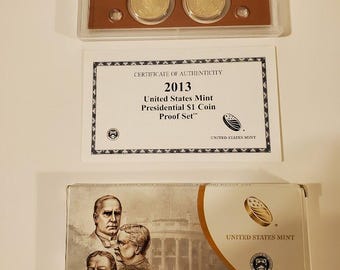 2013 Presidential One Dollar 4 Coin Proof Set With box & COA - Commemorative Coins