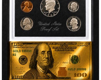 1968 Proof Set - Floating Display Case—Personalized Gift for Birthday, Christmas, Anniversary, Graduation, Memorial. Retirement, Numismatist