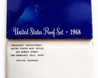 1968 U.S. Proof Set + 1968 U.S. Mint Uncirculated Coin Set (P & D) - TWO Silver Kennedy Half Dollars