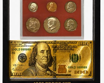 1982 Proof Set - Floating Display Case —Personalized Gift for Birthday, Christmas, Anniversary, Graduation, Memorial