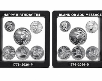 1776-2026 Semi-Quincentennial -6 Uncirculated Coins-Declaration of Indep, Mayflower, Revolutionary War Quarters, Nickel, Dime  & Half Dollar