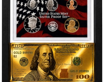 2008 Silver Proof Set - Display Case - 14 Coins - 1.3375 oz Silver - Personalized Gift for Birthday, Christmas, Anniversary, Graduation