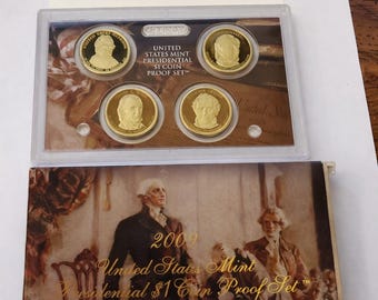 2009 Presidential One Dollar Coin Proof Set With Box & COA - Commemorative Coins