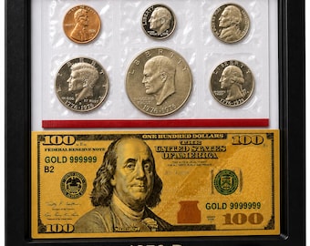 1776-1976 US Uncirculated Coin Set -Floating Display Case — Personalized Keepsake Frame Gift for Birthday, Anniversary, Graduation, Memorial