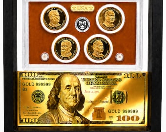 2012 Coin Gift Set - Dollar Proof Set - Floating Display Case — Personalized Gift for Birthday, Christmas, Anniversary, Graduation, Memorial
