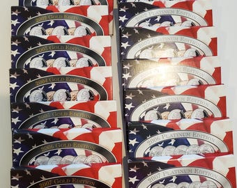 2000 to 2007 U.S. Mint 50 State Quarters — 24K Gold & Platinum Layered Uncirculated Set — In Display Case — Choose Your Year