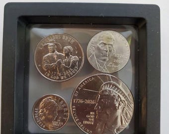 1776-2026 Semi-Quincentennial Nickel, Dime, Quarter & Half Dollar — 4 Uncirculated Coins in a Beautiful Display Case