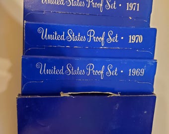 1968 to 1972 U.S. Mint Proof Sets - Choose your date from drop down menu