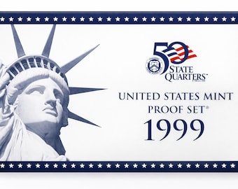 1999 U.S. Proof Set - 9 Coins with Box & COA