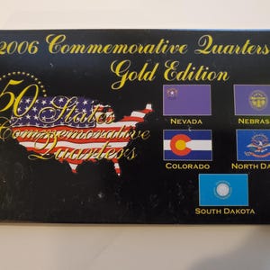 2006 - 24K Gold Layered 50 State Quarters — Uncirculated Set — In a Display Case