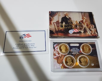 2008 Presidential One Dollar Coin Proof Set With box & COA - Commemorative Coins