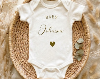 Personalized Baby Bodysuit, Custom Last Name Onesie, Baby Shower Gift, Newborn Coming Home Outfit, Surname Baby Bodysuit