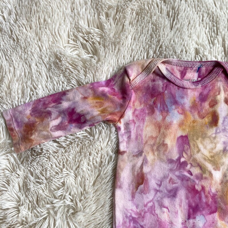 gift for baby One of a Kind baby clothes Carters bodysuit Hand Dyed Cotton Long Sleeve Onesie Size 3M baby shower gift baby body suit