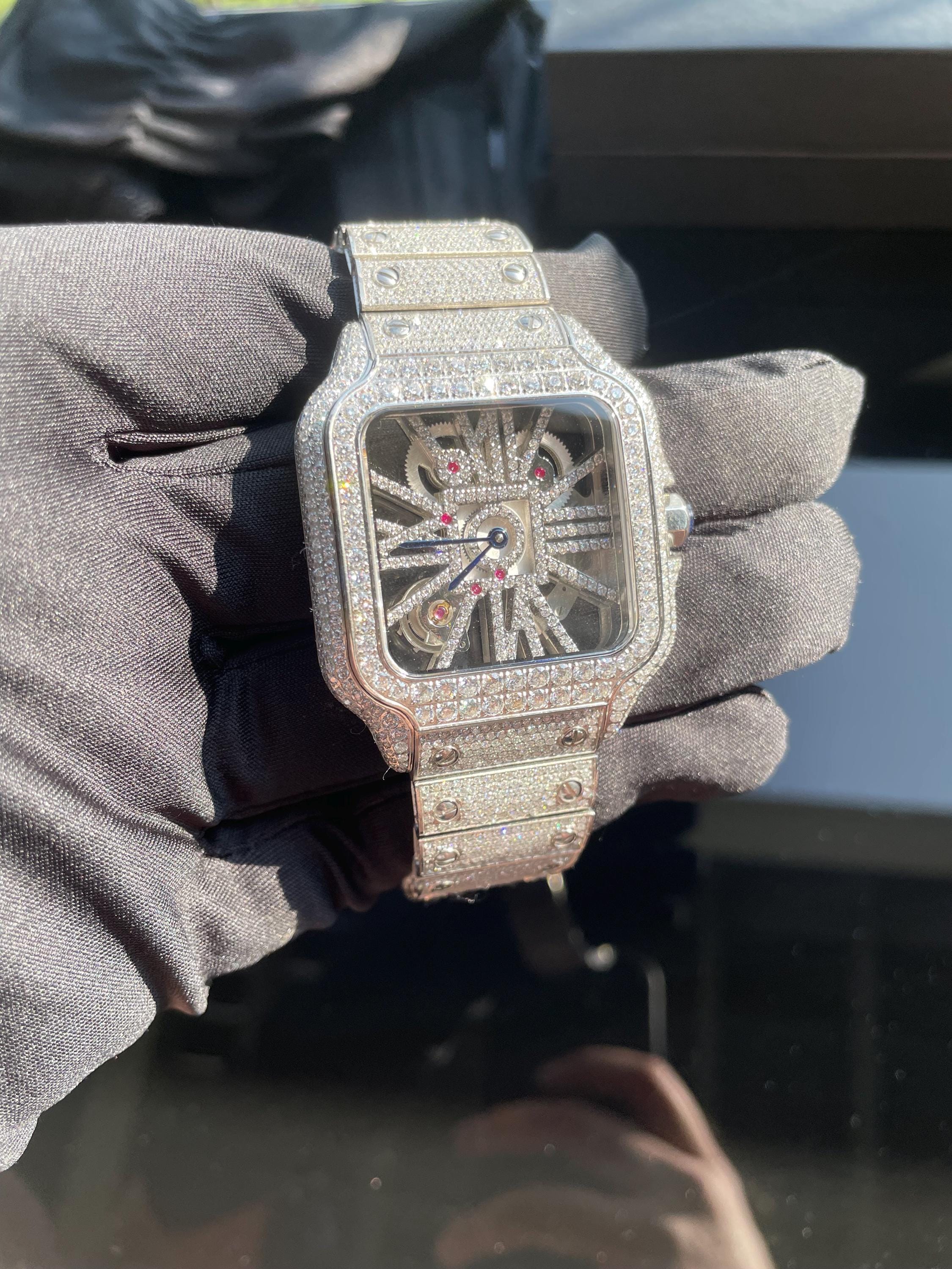 Iced Out Watch Square - Etsy