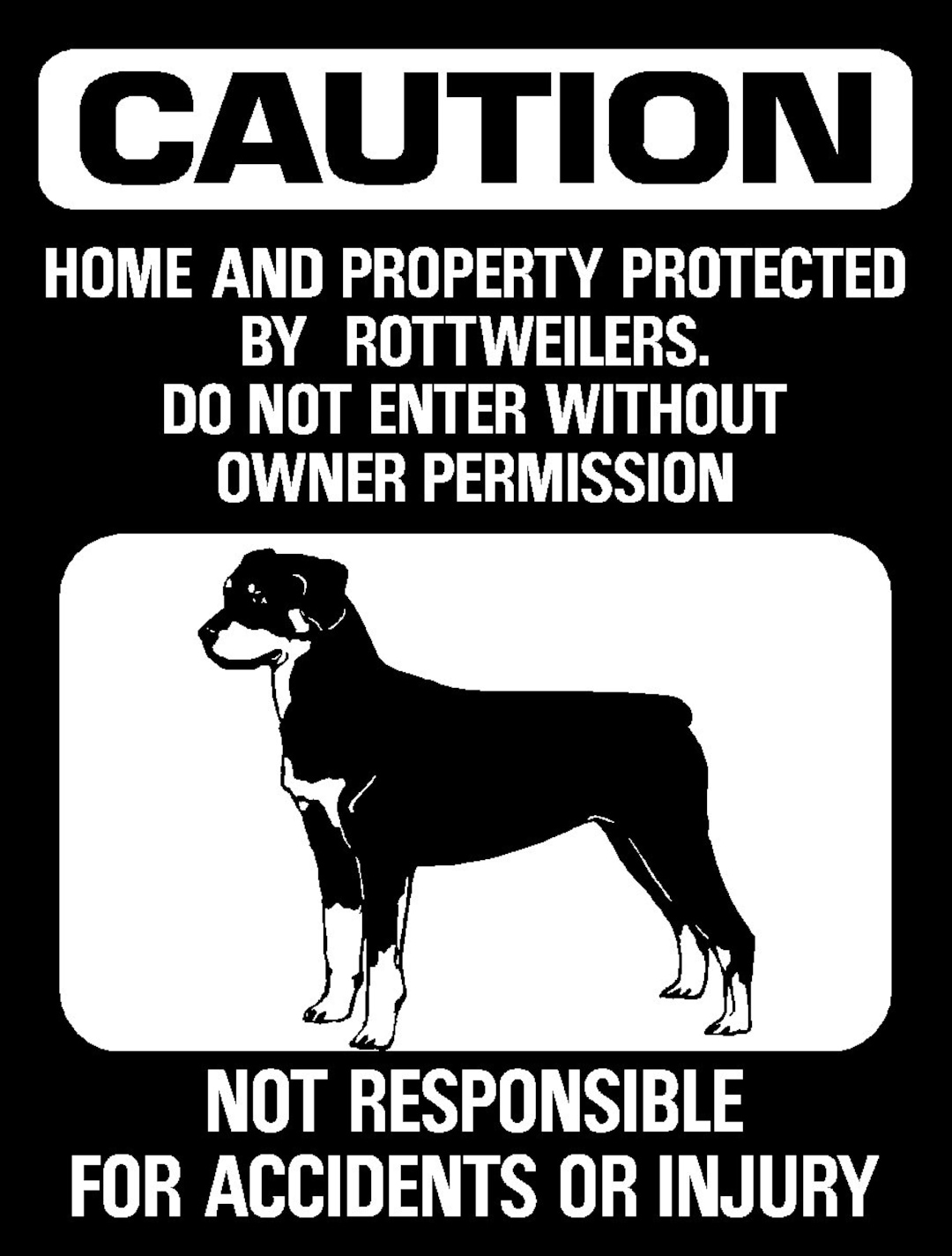 Rottweiler - Letrero De Metal Con Texto En
