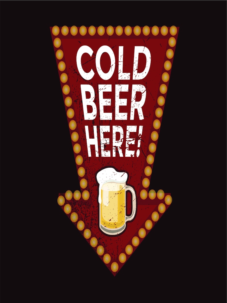 COLD BEER HERE Aluminum Sign 12x9 Etsy