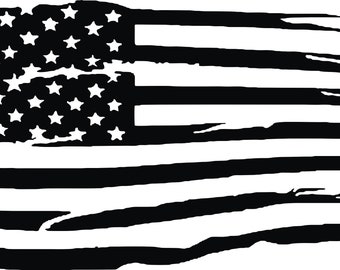 Die Cut Distressed American Flag