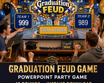 Juego de rivalidad de graduación, PowerPoint para juego de fiesta de graduación, juego interactivo para la promoción de 2026, descarga digital.