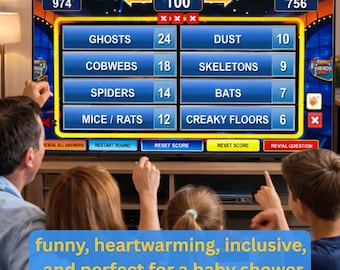 Presentación en PowerPoint del juego de mesa Friendly Feud, 40 rondas, juego familiar (descarga digital).