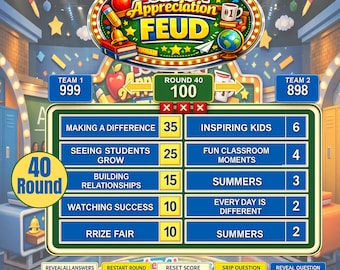 Juego de debate para agradecer a los profesores, juego de PowerPoint para la semana de agradecimiento a los profesores, juego para fiestas del personal escolar, descarga instantánea.
