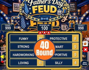 Vaderdag-vriendelijke vete-game PPT, PowerPoint-game familievete, Dad Party-game, interactieve Vaderdaggames, direct downloaden