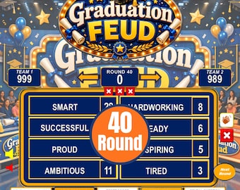Juego de rivalidad amistosa para la graduación, juego interactivo para fiestas de graduación, presentación de PowerPoint sobre rivalidad para la graduación, descarga digital.