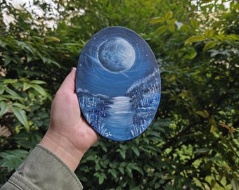 Moon Painting * LIVE Creation  ORIGINALS 5x7