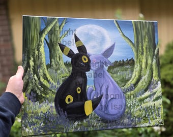 Pokémon Espeon and Umbreon PRINTS 8x10