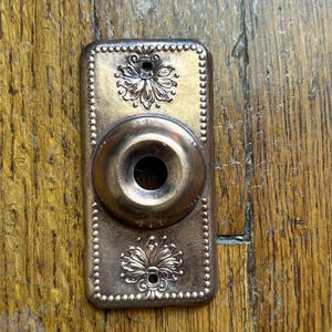 Antique Bronze Doorbell Cover Plate by Sargent - RD Design (1890s to 1920s)