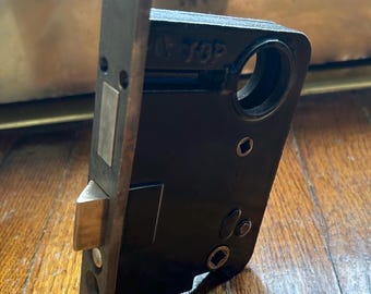 Russwin 11213 Antique Front Door Cylinder Mortise Lock (1” x 7-5/8” Face)