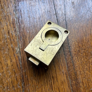 Vintage Brass Flush Mount Recessed Ring Pull - Furniture Cabinet Hardware