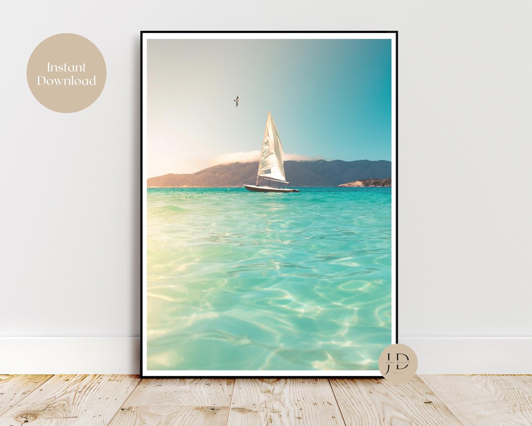 Printable Beach Wall Art Holiday Home Coastal Print Coastal Gallery ...