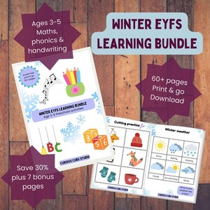 Winter EYFS Learning Bundle | Preschool Printable Activities | Phonics, Maths & Handwriting | Ages 3–5