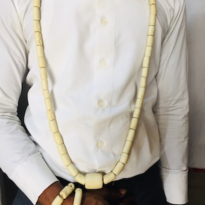 White Igbo Beads - Igbo Groom Wedding Set - Igbo Traditional Wedding Set - Igbo Wedding Necklace & Bracelet - Igbo Beads Necklace Bracelet