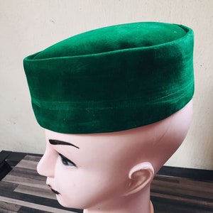 Green Igbo Hat/Nigerian Green Cap/Green Chief Cap/Green Senator Hat/Green Groom&#39;s Hat/Green Wedding Cap/Green Traditional Men Hat/Green Hat