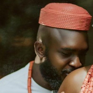 Coral beaded Hat Groom/Igbo Head Crown/Wedding bridal accessories/Traditional Wedding Beaded Hat/Edo Groom Beaded Crown/Ibo Coral Headpiece