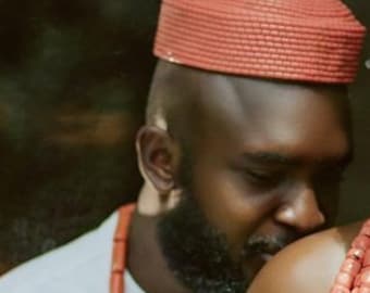 Coral beaded Hat Groom/Igbo Head Crown/Wedding bridal accessories/Traditional Wedding Beaded Hat/Edo Groom Beaded Crown/Ibo Coral Headpiece