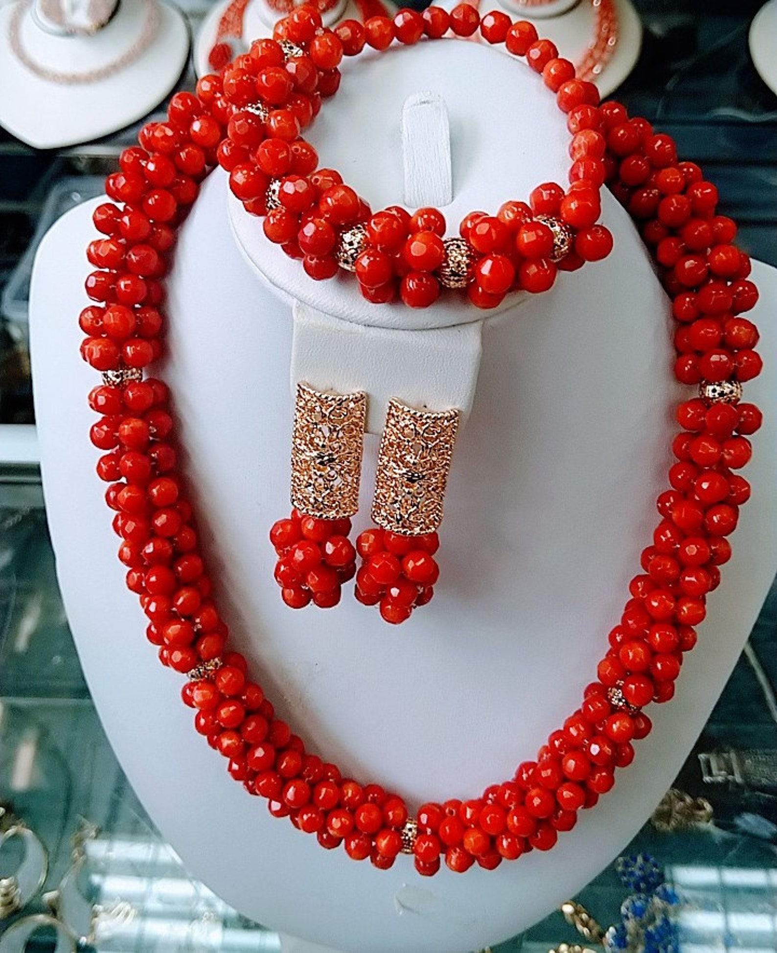Red Igbo Beads Bride Igbo Beads Igbo Traditional Wedding Etsy