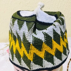 Yellow Ramadan Cap/Yellow Topi Hat/Yellow Eid Cap/Yellow Kufi Cap/Yellow Nigerian Cap/Yellow Namaz Cap/Mustard Mallam Cap/Yellow Islamic Cap