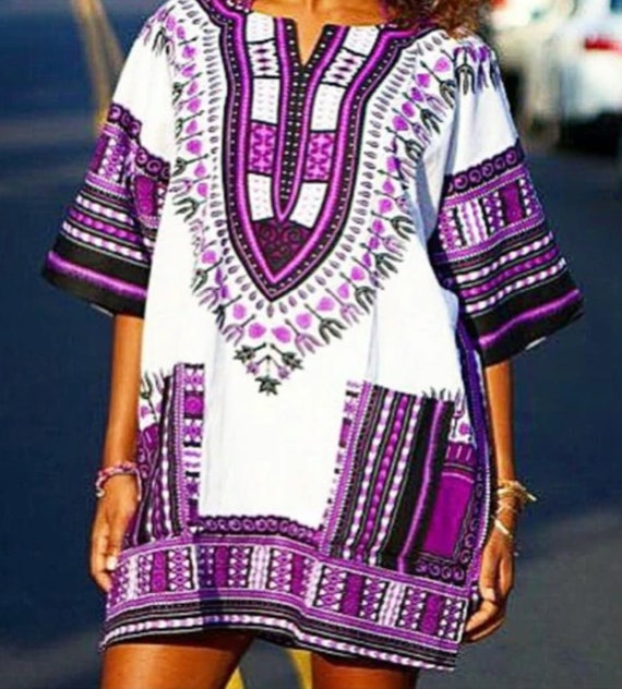 Purple dashiki dress 2025