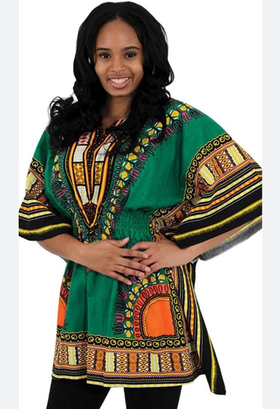 green ball gown wedding dresses Traditional African Kitenge Dashiki Kanga Print Fitted Knee Length One –  Asigbe