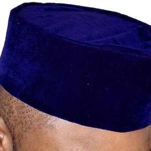 Blue Igbo Cap/Blue Muslim Cap /Blue Groom Hat/Blue Senator Hat/Blue Eid Cap/Blue Ramadan Cap/Blue Kufi Cap/Blue Prayer Skull Cap/Mallam Cap