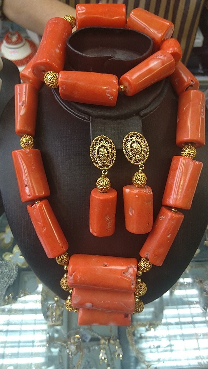 Coral Igbo Beads Igbo Beads Igbo Traditional Wedding Beads Etsy