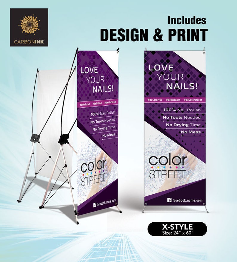 Color Street Banner Stand Printed Full Color Vinyl Banners X Etsy