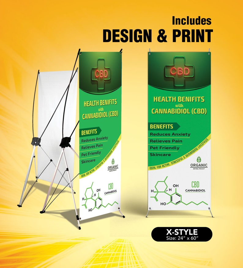 Cbd Oil Banner Stand Printed Vinyl Banners X Style Etsy