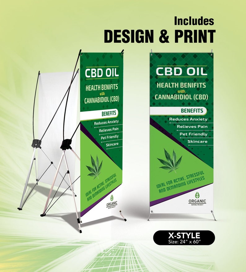 Cbd Oil Banner Stand Printed Vinyl Banners X Style Etsy