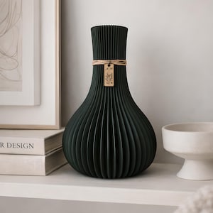 Vase Élya – vase décoratif design en PLA mat avec insert en verre, fait main en France – Plusieurs tailles et coloris